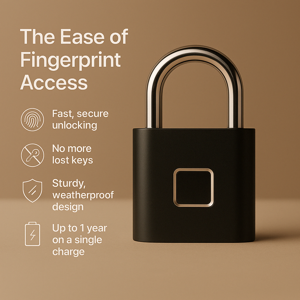 GLOSIFLY™-Smart biometric Anti-Theft Padlock | Bluetooth-Enabled & Keyless