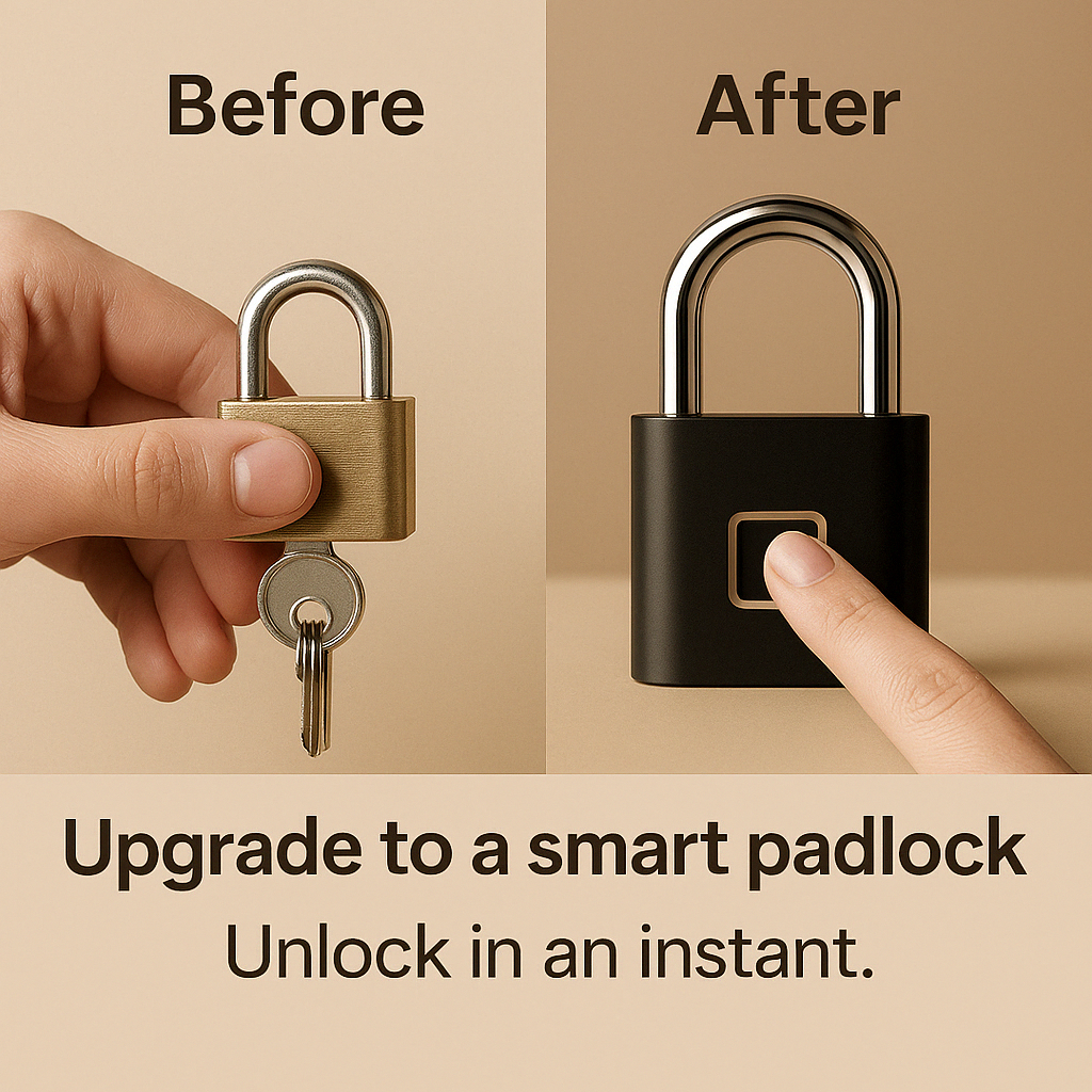 GLOSIFLY™-Smart biometric Anti-Theft Padlock | Bluetooth-Enabled & Keyless